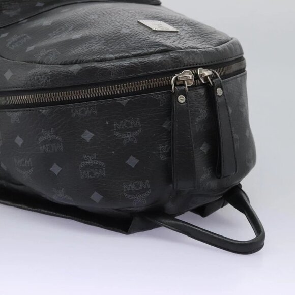 MCM Vicetos Logogram Backpack PVC Black Auth - Picture 8 of 15